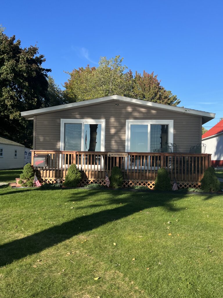 A house with trees in front of it